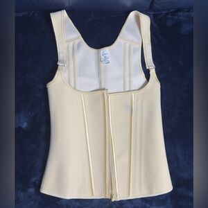 Cream Zip-Up Corset Top